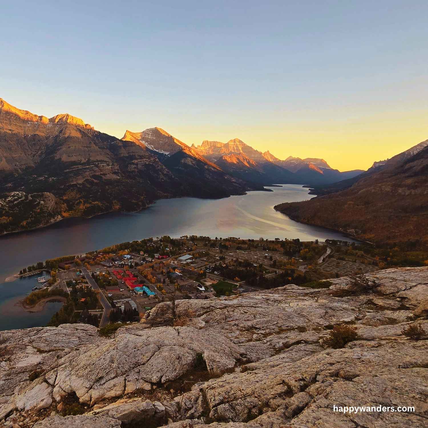 View of Waterton Park from the Top of Bear's Hump Hike